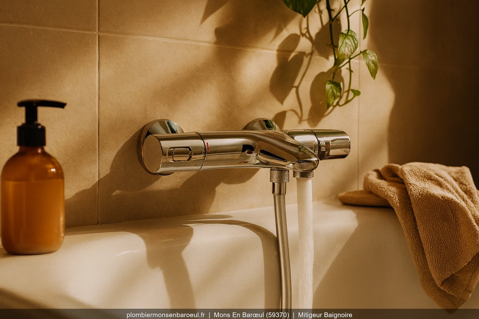 Installation mitigeur baignoire Grohe Grohtherm a Mons-en-Barœul (59370)