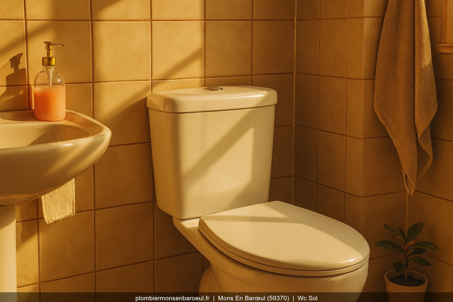 Pose WC au sol Allia Paris par plombier a Mons-en-Barœul (59370)